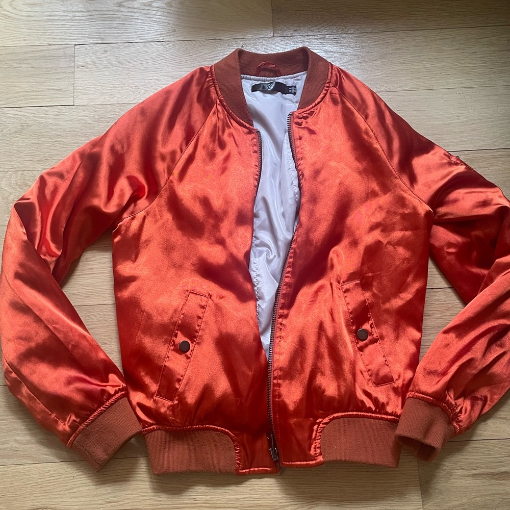 Missguided Orange Bomber Jacket